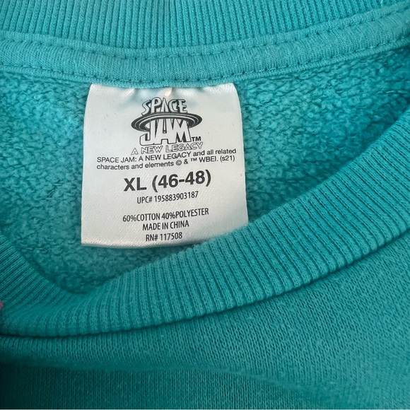 Space Jam Tune Squad Teal Crewneck Sweatshirt - Picture 4 of 4